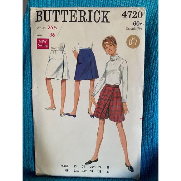 Butterick Pattern 4720 skirt skort 25" waist - Picture 1 of 3